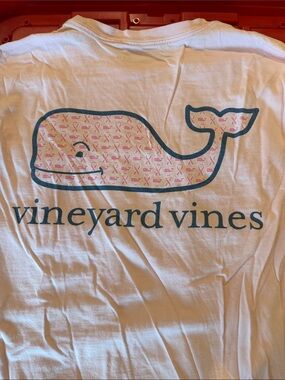 Vineyard Vines Light Pink Long Sleeve Pocket Tee with Sleeve Logo
